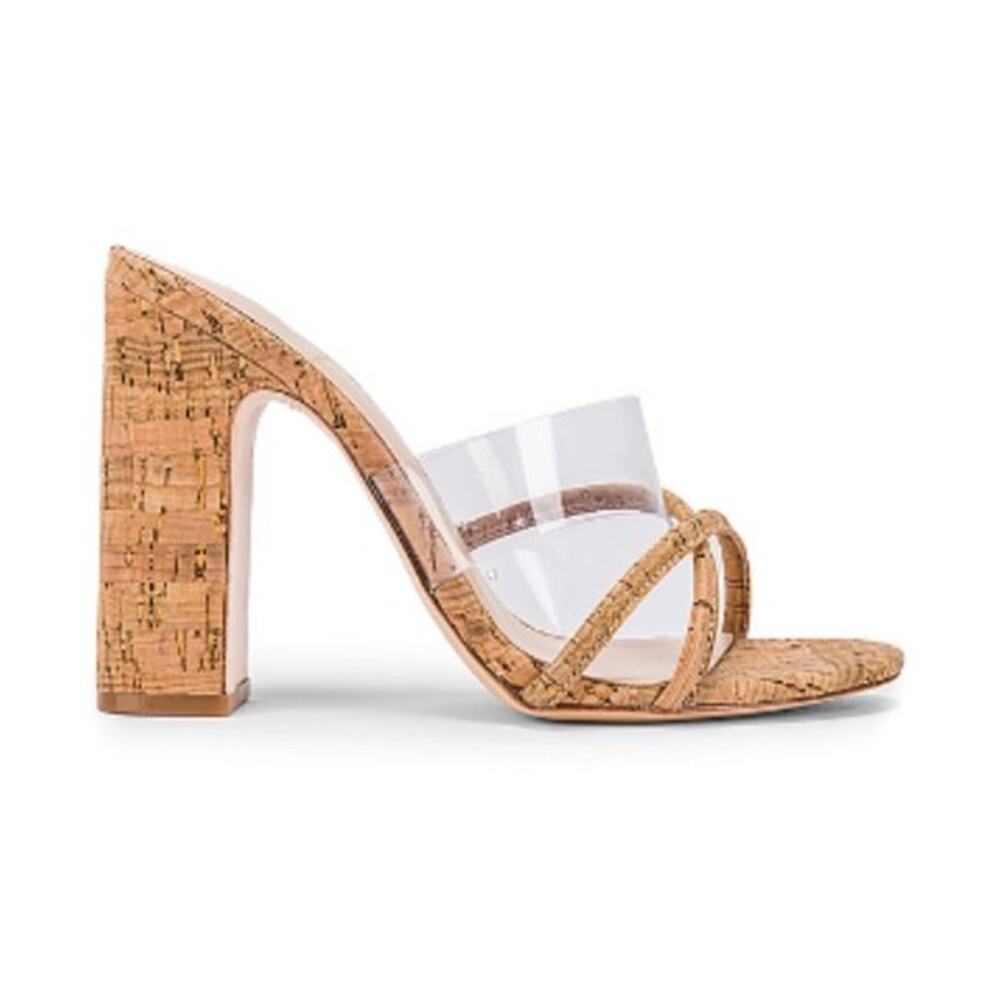 House of Harlow 1060 X Revolve Sasha Natural Cork Heels Women's 9
